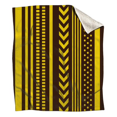 Yellow Brown Stripes Blankets