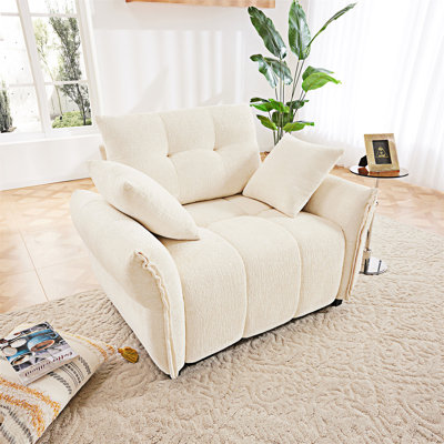 Ergonomic Single Seater Sofa With Throw Pillows