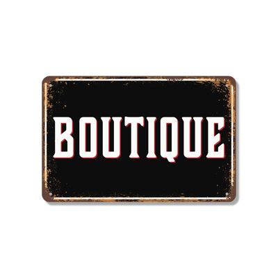 Boutique (2 Pack) 7 Inch x 10 Inch Novelty Aluminum Sign