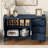 U-Style Modern Wave-Pattern Sideboard With 3 Drawers, Large Storage Buffet Cabinet With Hooks And Extra Center Leg,Suitable For Living Room,Entryway,Hallway.-254711173