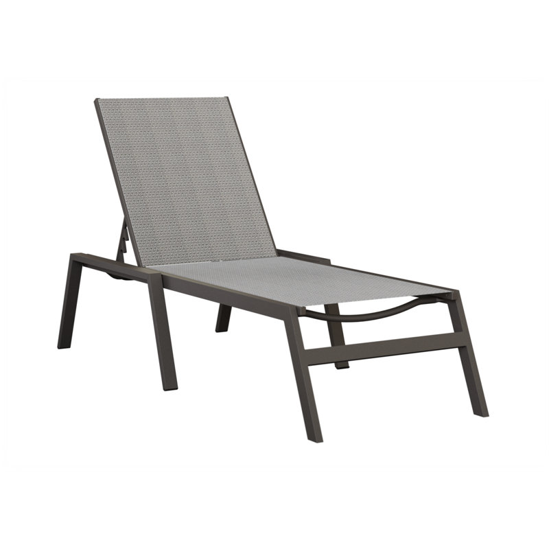 Berlin Gardens Vida Chaise Armless Lounge, Gray, Graphite Speckle