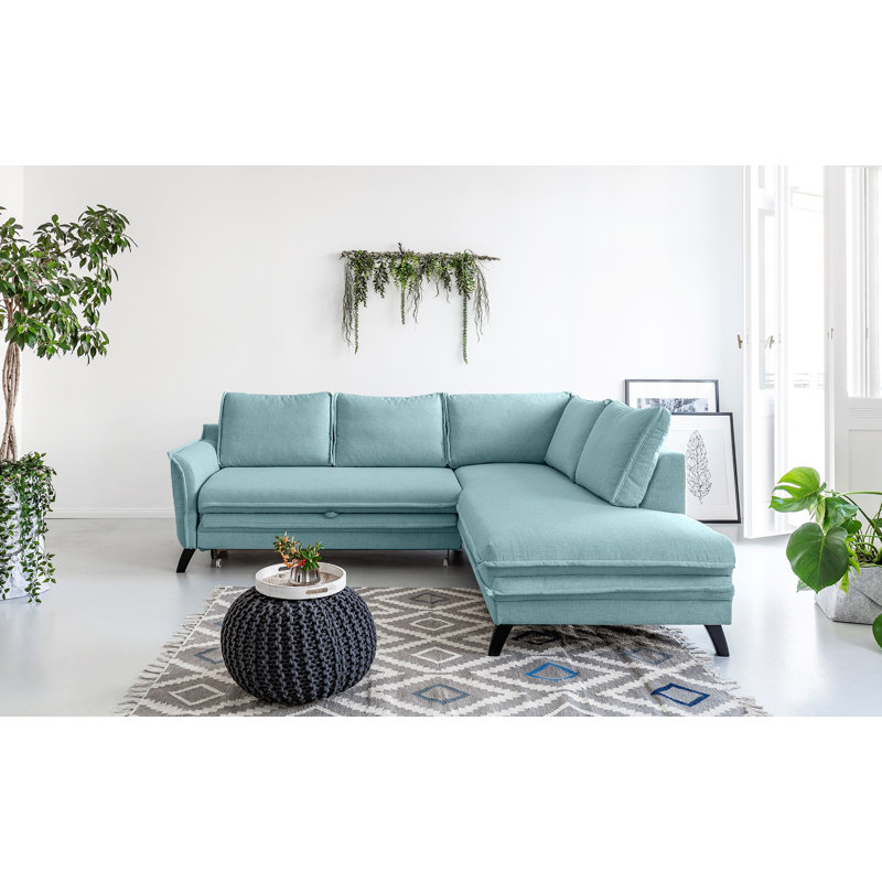 Charming Charlie Corner Sofa, Right Hand Facing, Aqua