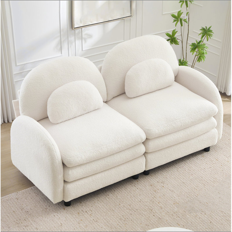 Canapé-lit Teddy, L 68,5 po, Ourson blanc