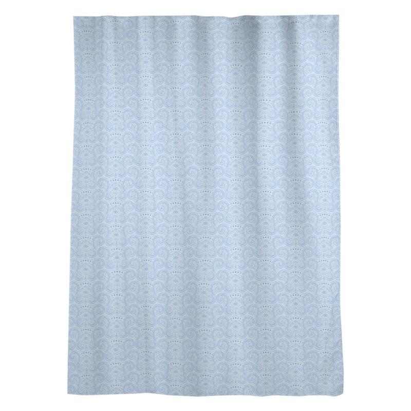 Panneau de rideau simple avec passe-tringle ikat, Bleu pâle