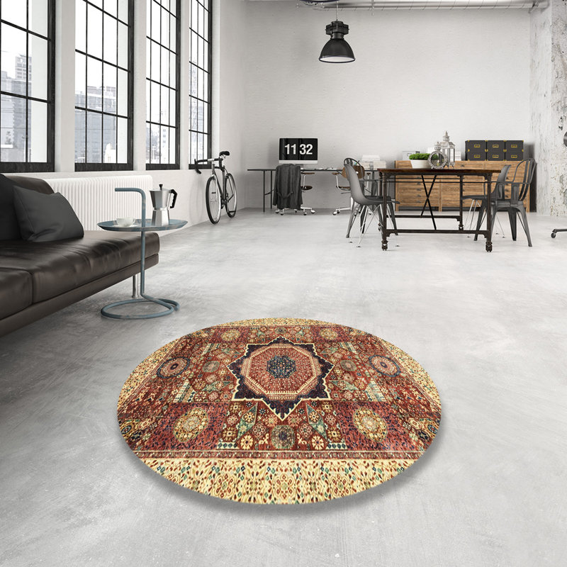 Abstract Indoor Rug, Round 4'