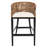 Morency Transitional Bar Stool - Mahogany Frame with Textured Rattan Backrest & Foam Cushion-417661971-417661973