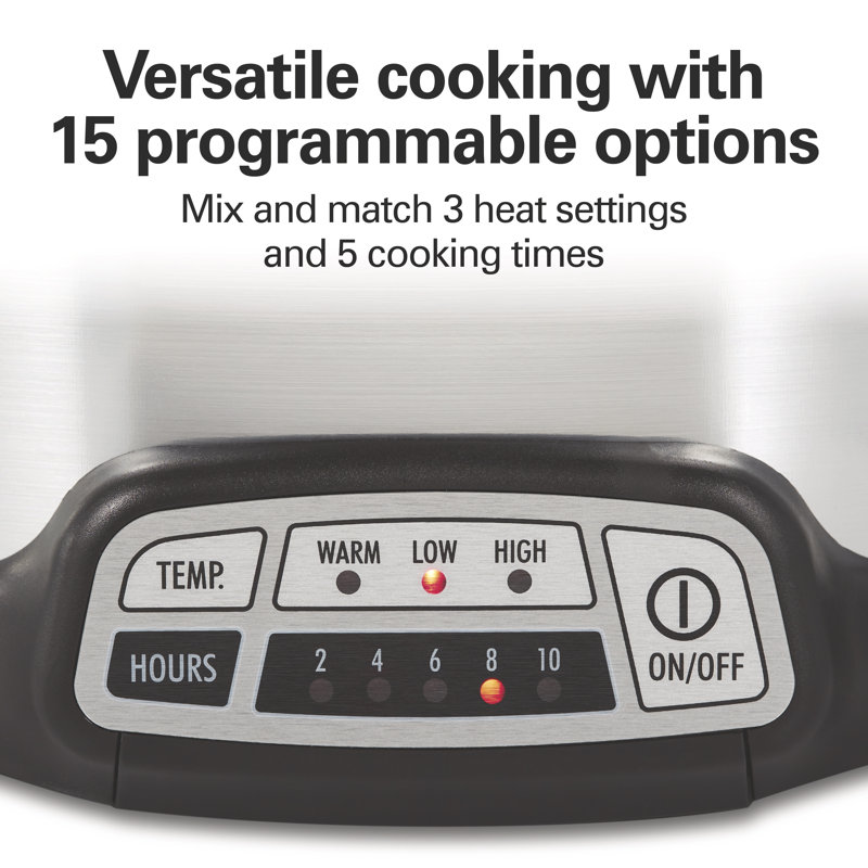 Hamilton Beach® 7 Quart Programmable Slow Cooker Serves 8 Plus People, Stainless Steel, 7 Qt.
