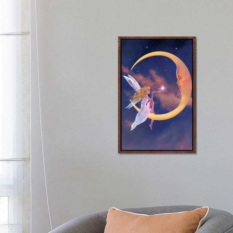 Star Kiss 1 Piece Wall Art on Canvas, 66.04 cm H x 45.72 cm W, Classic Brown Wood Framed