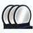 3-Piece Vanity Table and Stool Set with Built-in LED Mirror and Gold-Accented Handles-1900668555