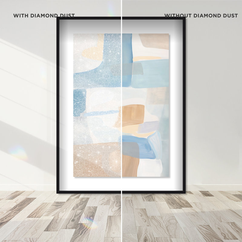 Perimeter Blue (III) Shadowbox Abstract Print by Oliver Gal, Black Frame, 10 x 15, 31.5"H x 21.5"W, Black Frame