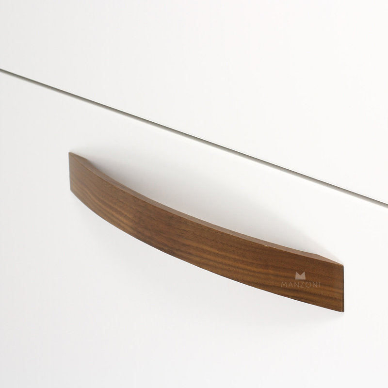 Strap Designer Wood 7 9/16" Center to Center Arch Pull, Walnut