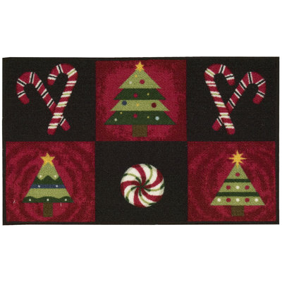 Tapis noir / rouge Candy Canes