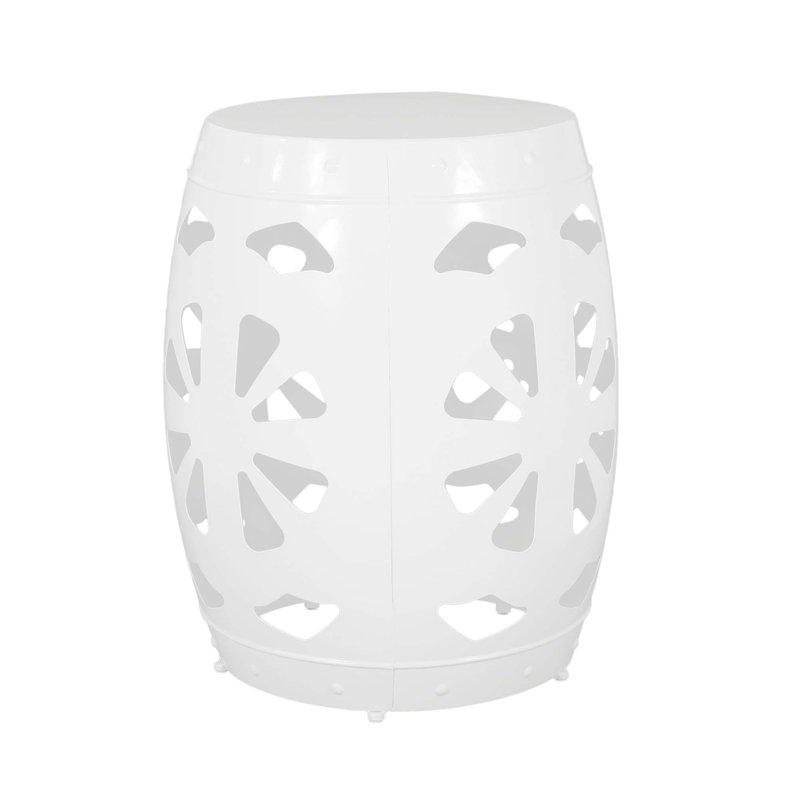 Table d'appoint moderne en fer forgÃ© avec structure thermolaquÃ©e, Blanc