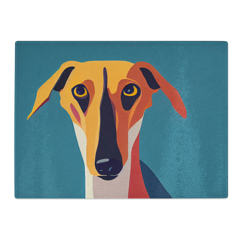 Greyhound Minimalistic  Glass Chopping Board