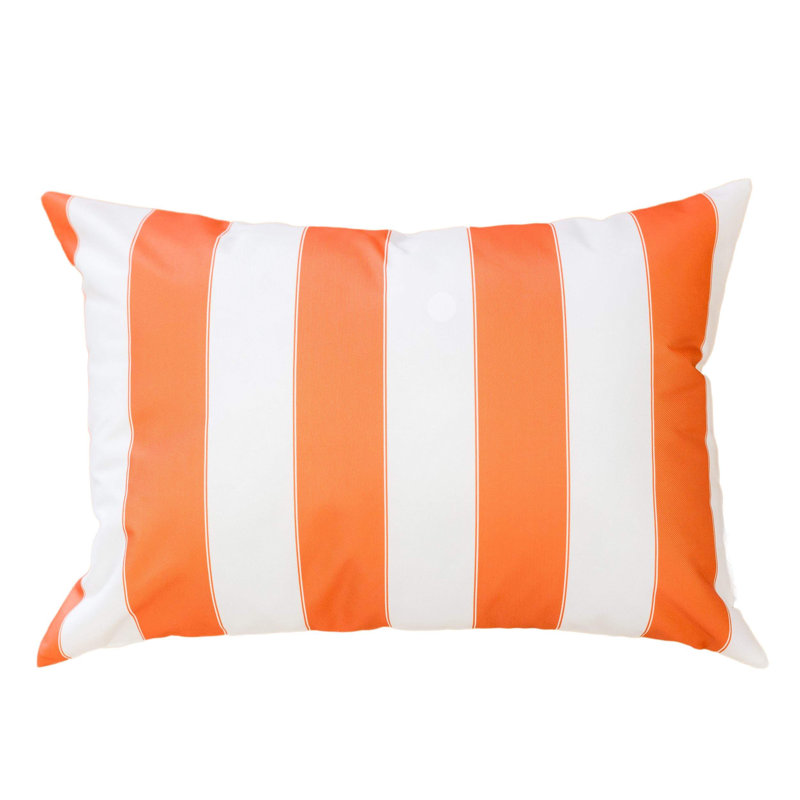 Coussin à rayures horizontales 14 po x 20 po Horizon, Orange