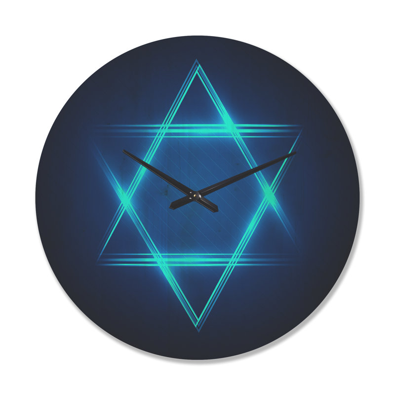 Horloge murale Neon Star of David, Grand