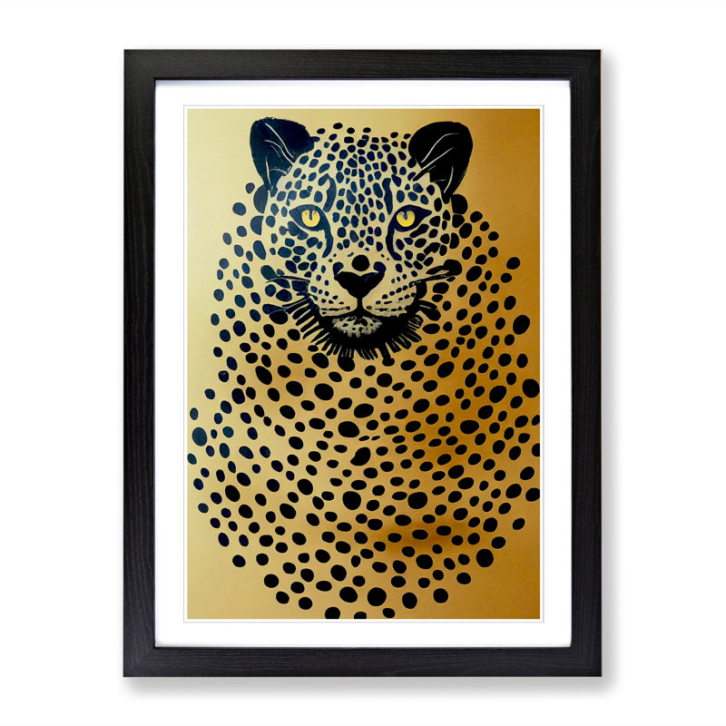 Leopard Modern Vol.1 - Picture Frame Print, 64cm H x 46cm W x 2cm D, Black