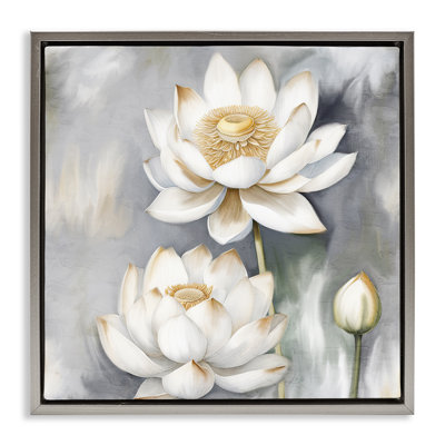 Art mural sur toile flottant Lotus blanc par Kim Allen