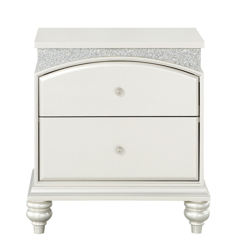 Table de chevet 2 avec extérieur platine - gardez votre chambre à coucher organisée pour une finition élégante