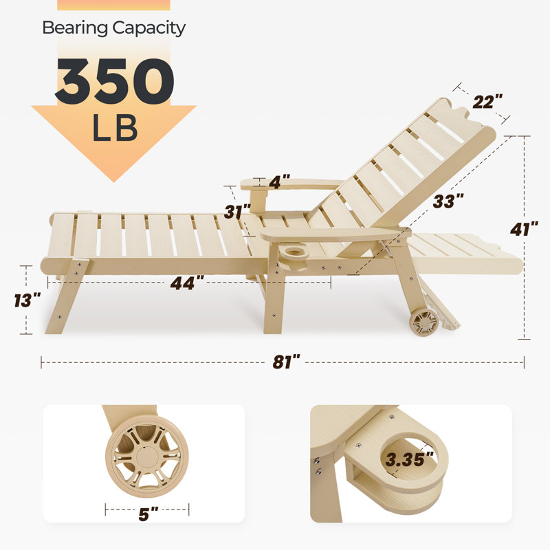 Méridienne d'extérieur en bois Tashenna