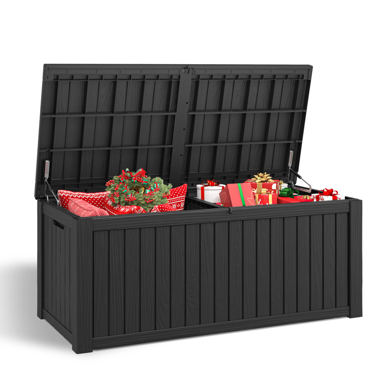 150Gallon Durable Waterproof Resin Deck Box, Black