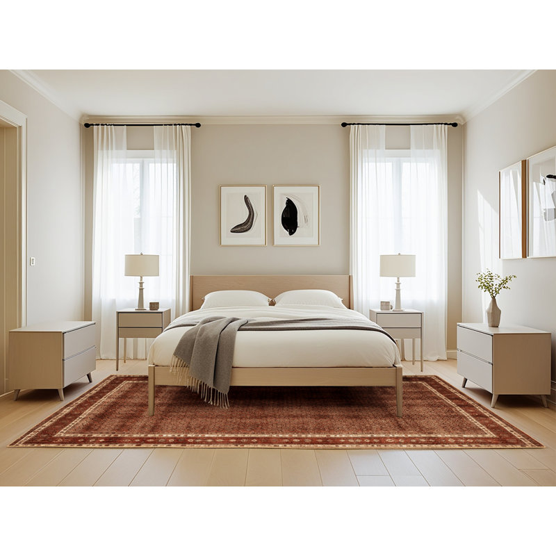 Tapis brun lavable à la machine, Rectangle de 5 pi x 8 pi
