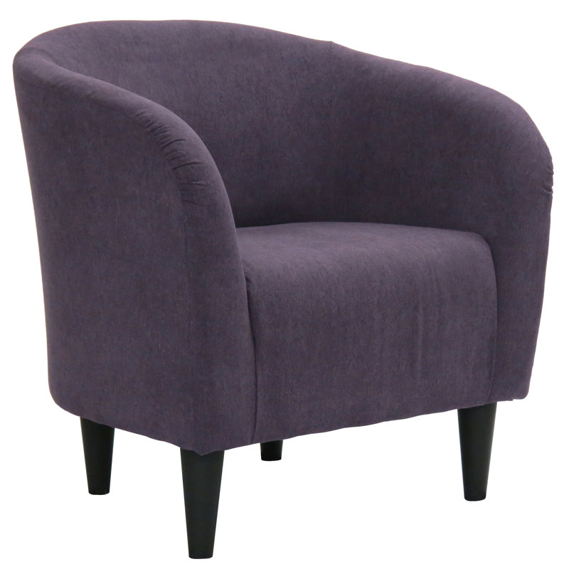 Fauteuil demi-tonneau de 29,50 po de largeur, Toulan en sergé aubergine