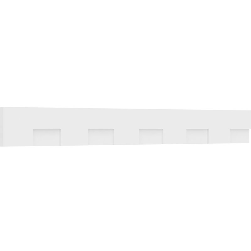 8"H x 1"P x 80"L Monroe Architectural Grade PVC Dentil Trim w/Backplate, 8" H x 80" W x 1" D