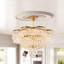 Lustre Emmanuel à 6 lumières en cristal doré avec motif floral étagé