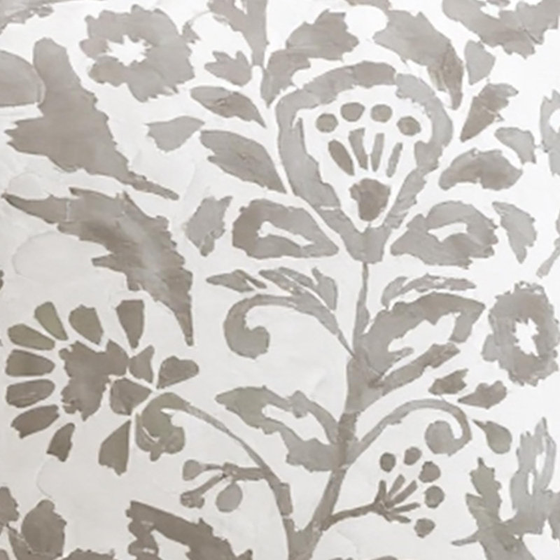 Housse de coussin Julia matelassée à motif floral pour la maison, Rectangle 12"H x 18"W, Gris