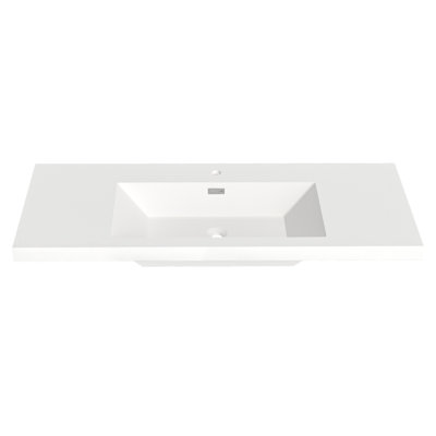 48'' W X 19.48'' D Rectangular Drop-In Resin Single Bathroom Vanity Sink With Overflow