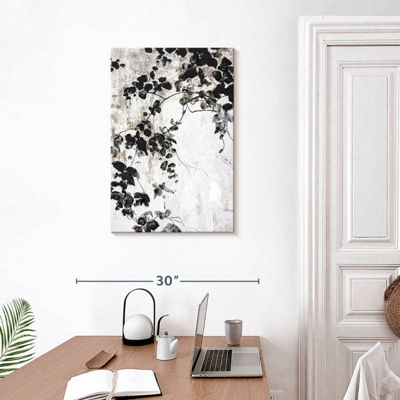 Harnek feuilles noires, H 30 po x l 20 po