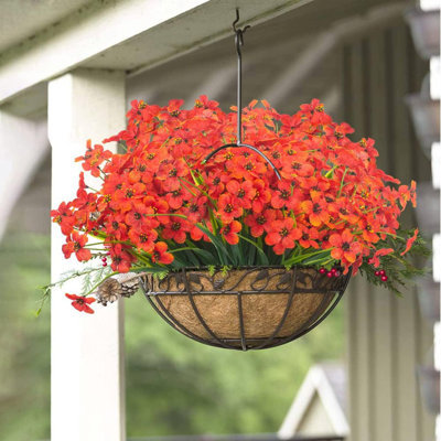 45 Bundles Artificial Flowers, Outdoor Indoor UV Resistant Fake Flowers No Fade Faux Plastic Plants Garden Porch Window Box Decoration
