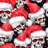 Watercolor Seamless Pattern With Sketchy Skulls In Santa Hat. Cretive New Year. Celebration Illustration. Can Be Use In Winter Holidays Design, Posters, Invitations - Wrapped Canvas Print-215248192