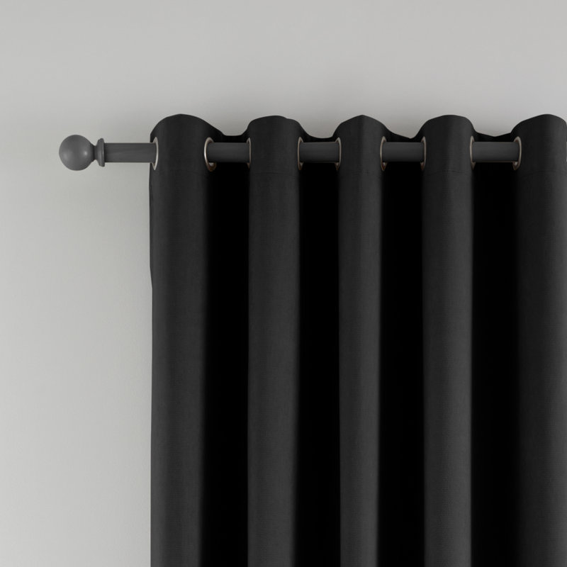 Wilson Blackout Thermal Eyelet Door Panel, Black, 43cm W x 213cm L