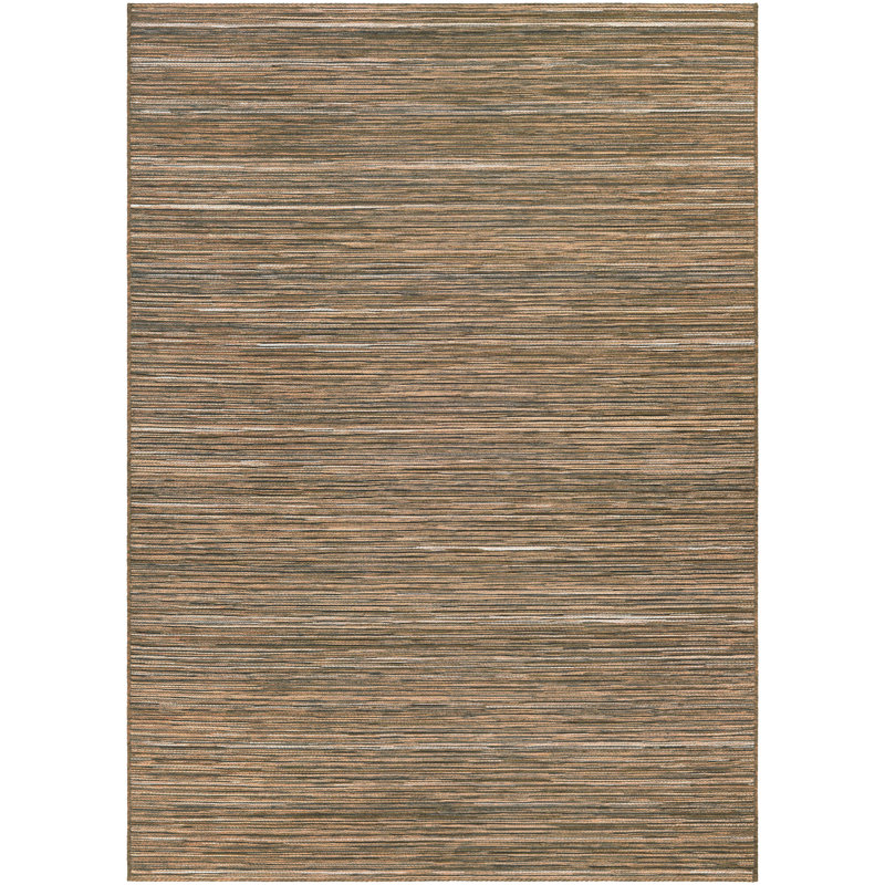 Tapis intérieur / extérieur rayé ivoire Ellenton, Rectangle 3 pi 11 po x 5 pi 5 po