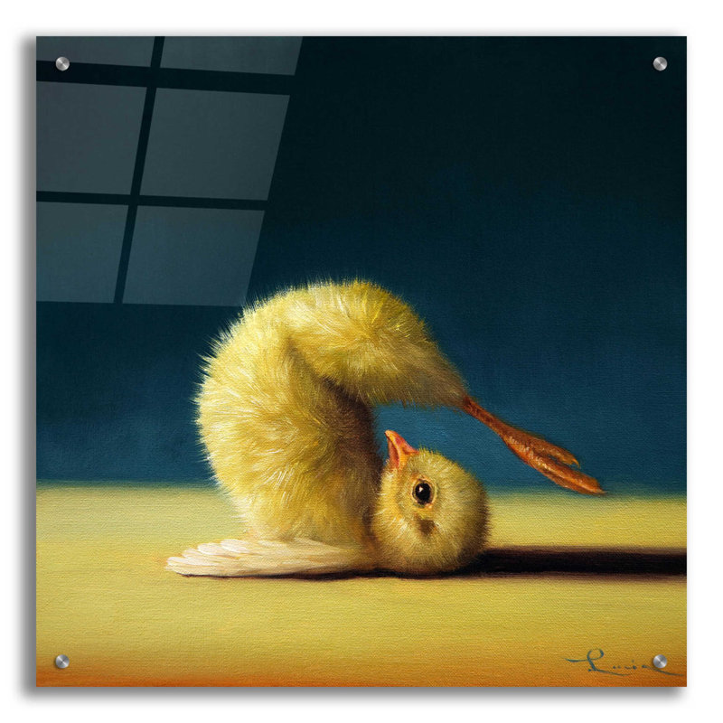 «Yoga Chick Plow Pose» par Lucia Heffernan, H 24 po x l 24 po x P 0,2 po