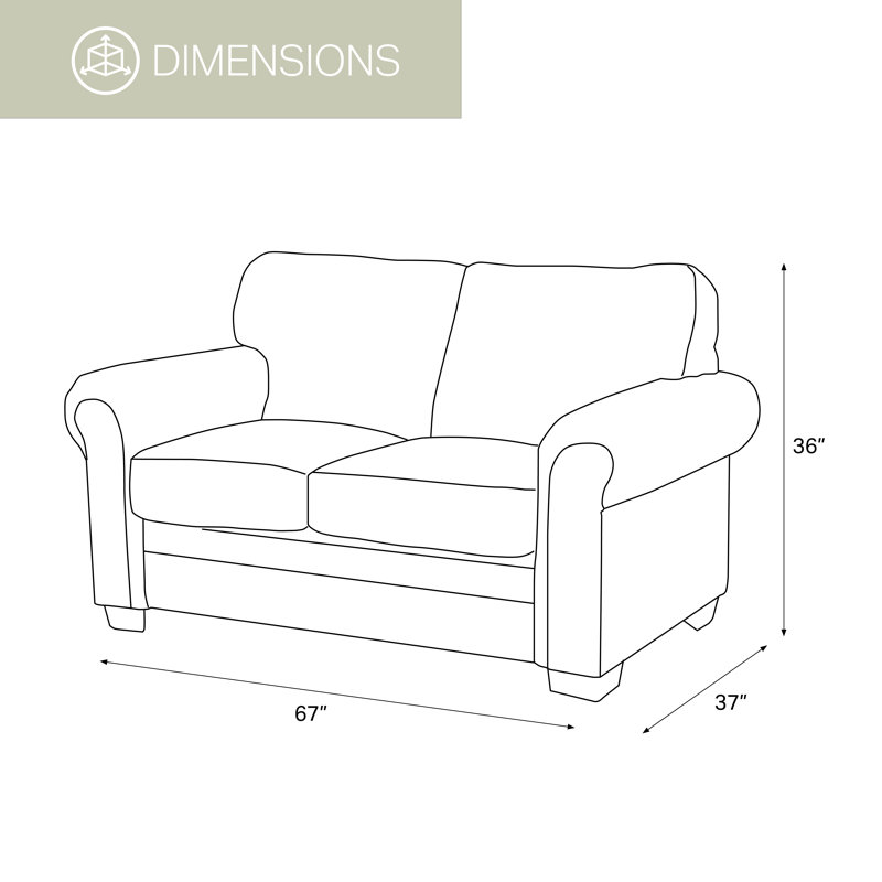 Lilac 67'' Upholstered Loveseat