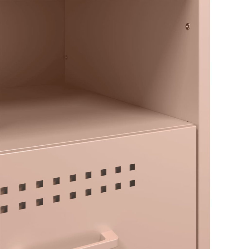 Ensemble de 2 tables de chevet vidaXL compactes en acier laminé à froid rose vidaXL, Rose