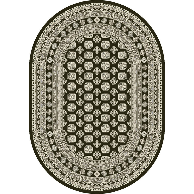 Tapis gris anthracite/gris oriental Attell, Ovale 2 pi 7 po x 4 pi 7 po