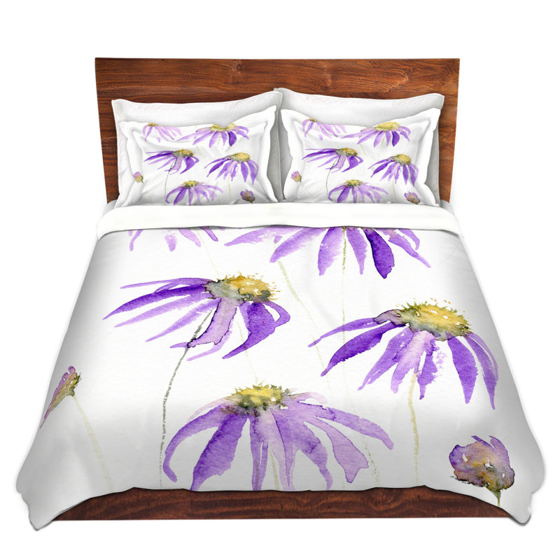 Ensembles de housses de couette DiaNoche en microfibre par Amanda Hawkins - Échinacée mauve