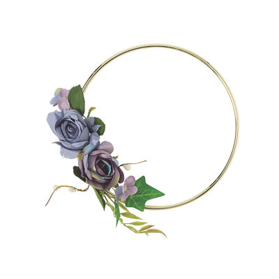 Faux Rose Metal 9'' Wreath