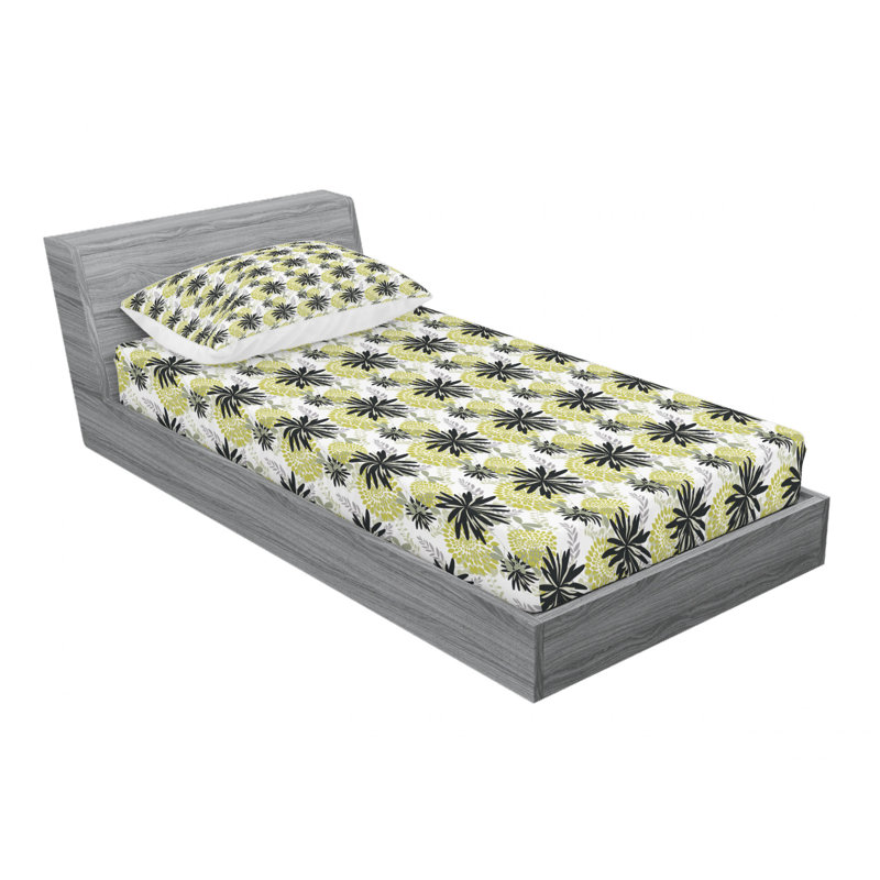Microfiber Floral Sheet Set, Twin Sheet Set with Fitted Sheet
