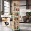 Bibliothèque tournante à 6 niveaux avec bibliothèque rotative à 360 ° en bois massif pour petits espaces, bibliothèque d'angle pour chambre à coucher, salon et salle d'étude-130524608