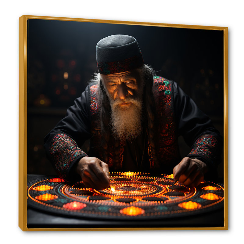 «Judaism Kippah Traditions» sur toile, H 30 po x l 30 po x P 1 po, Cadre flottant doré