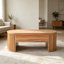 Table basse ovale à plateau relevable de 47,2 po avec compartiment de rangement dissimulé, table de bout moderne en bois pour le salon, partiellement assemblée