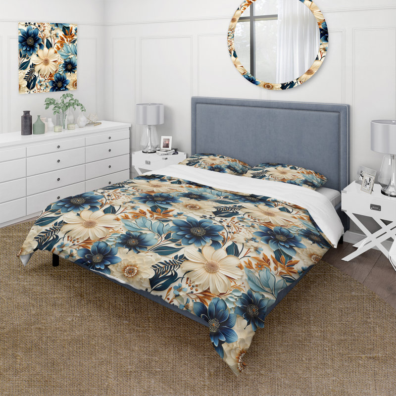 Literie de fleurs d'hibiscus Boho, Housse de couette pour grand lit et 2 taies décor