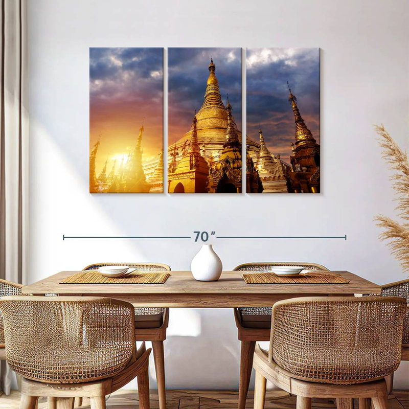 Adella Shwedagon Golden Temple, H 36 po x l 57 po