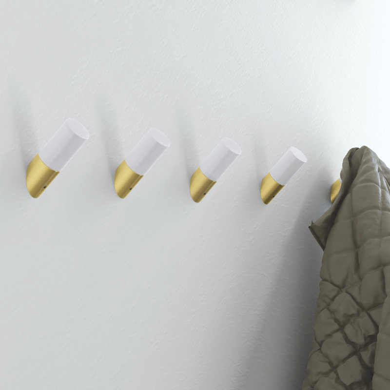 Keniyah Solid Wood Wall Wall Hook, Brushed Brass