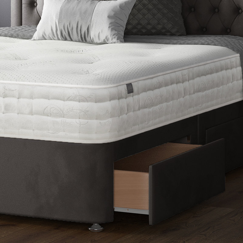 Gallego Divan Bed Base, Charcoal, 4 Drawers, Double (4'6)